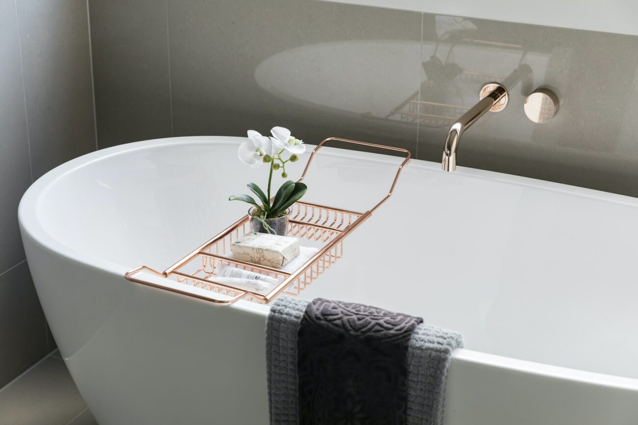 Modern beautiful bathtub with details